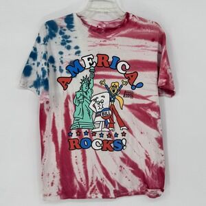 Schoolhouse Rock America Rocks T-Shirt Mens Medium Red White Blue Tie Dye Bill